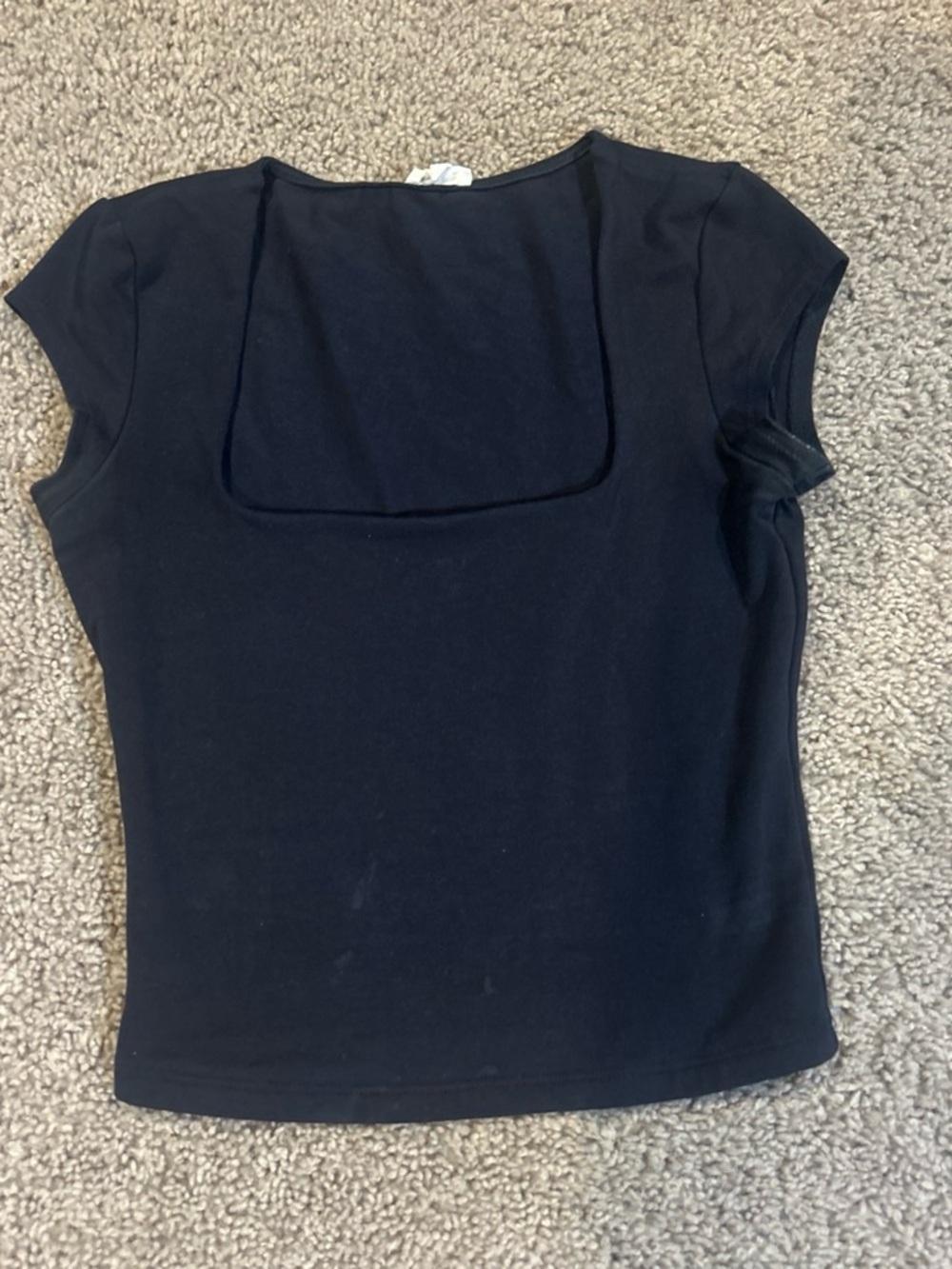 Garage Navy Square-Neck Crop Top